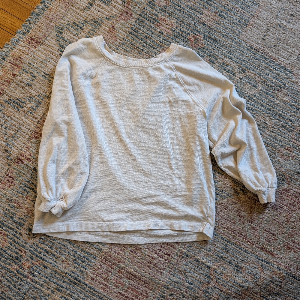 LOFT white sweater blouse size M